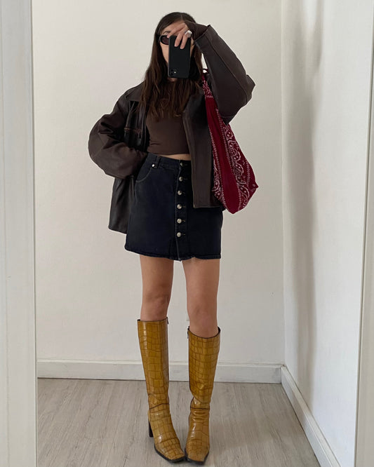 00s buttoned denim skirt