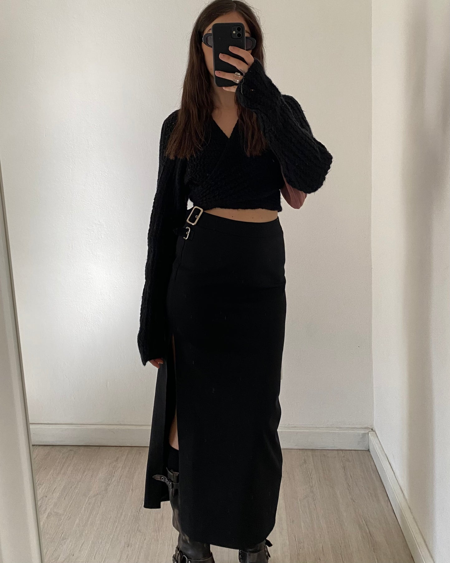 00s black maxi skirt