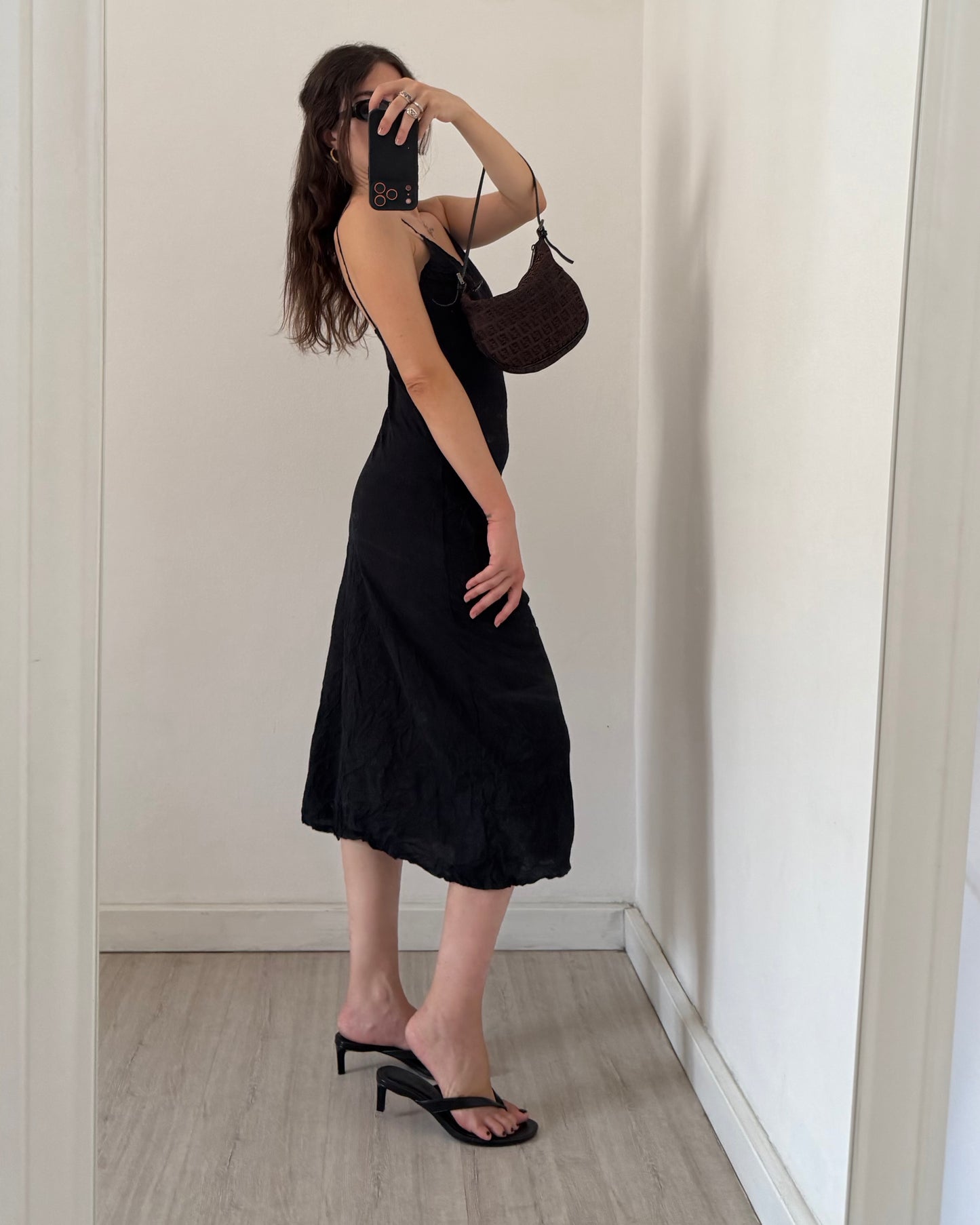 Crinkle minimalist cotton dress