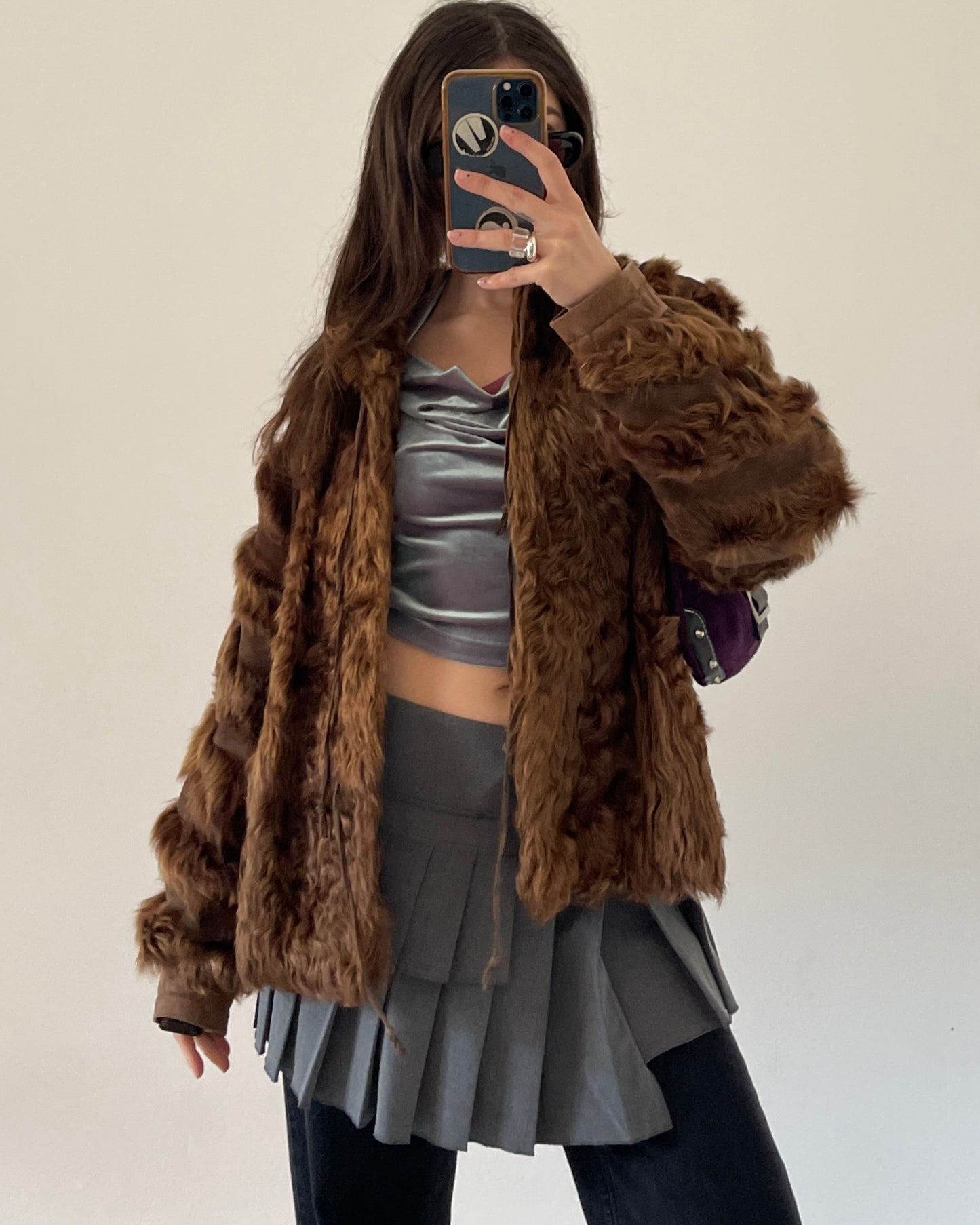 Iridescent velvet top