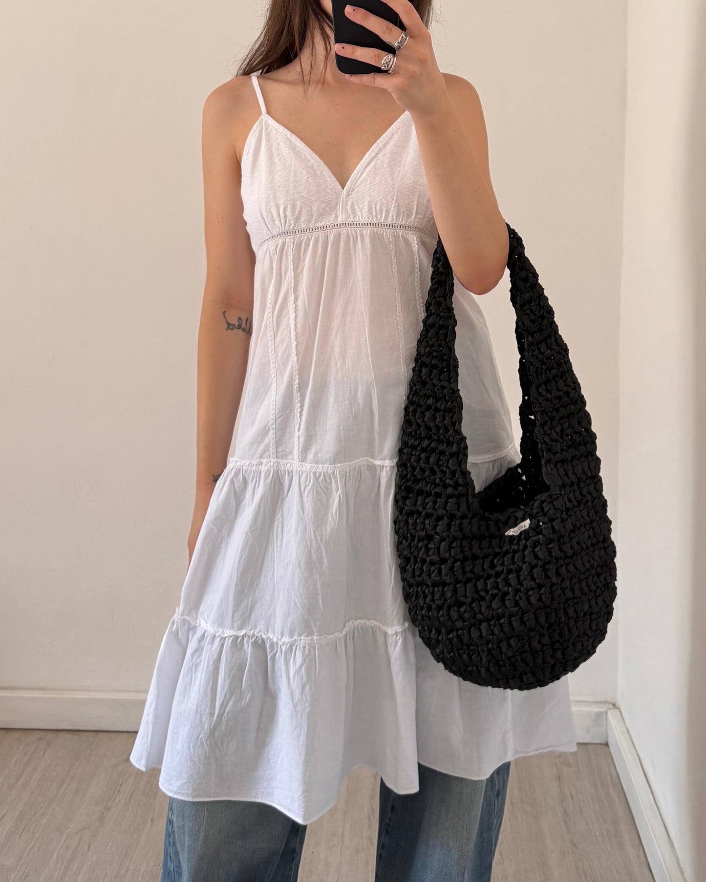Cotton tiered midi dress