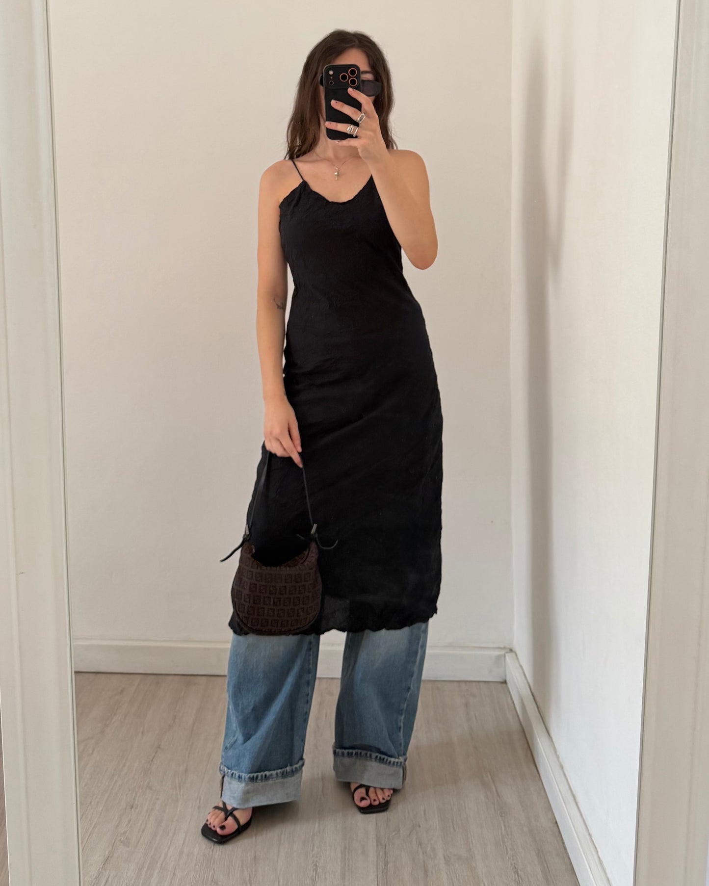 Crinkle minimalist cotton dress