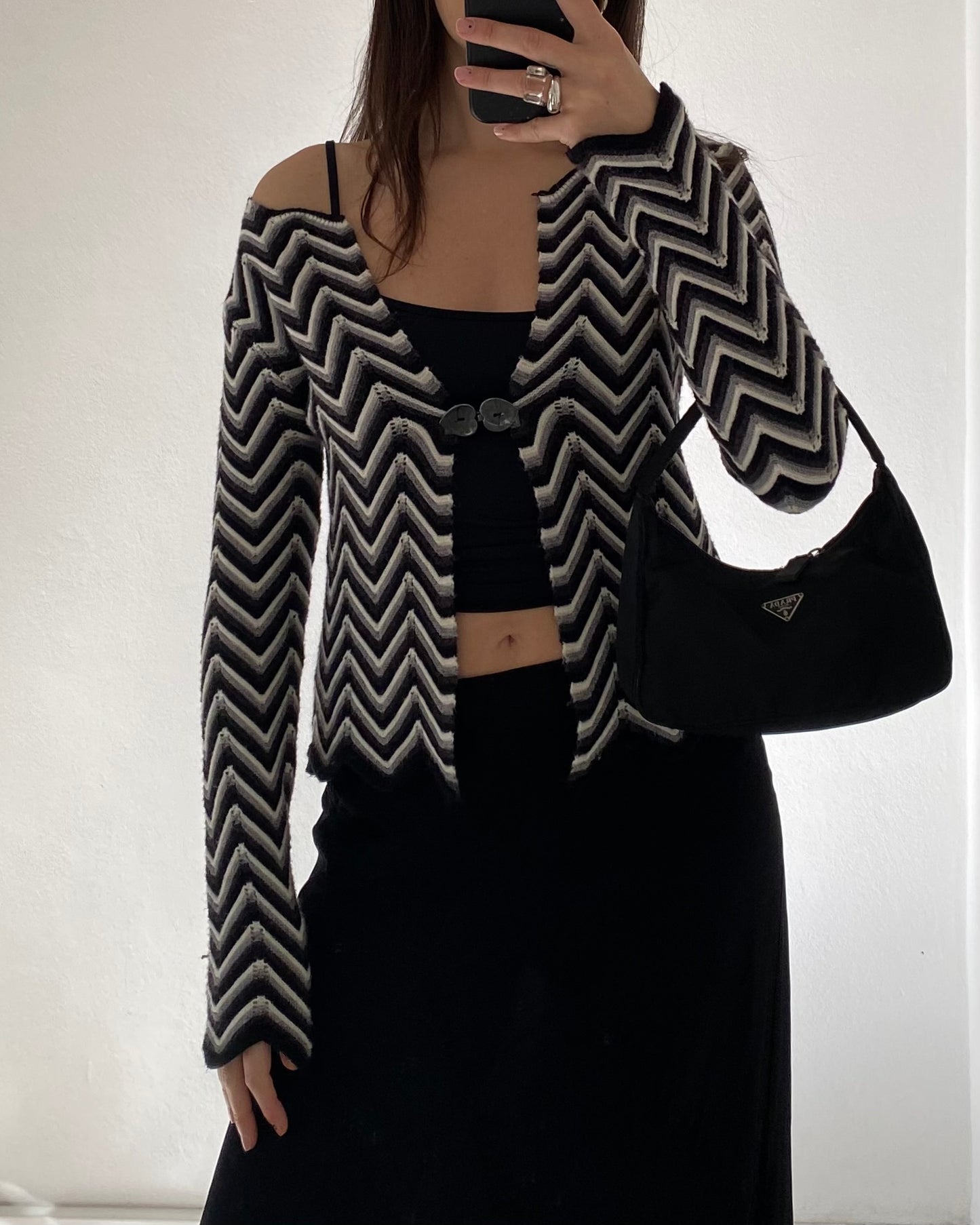 Striped knit cardigan