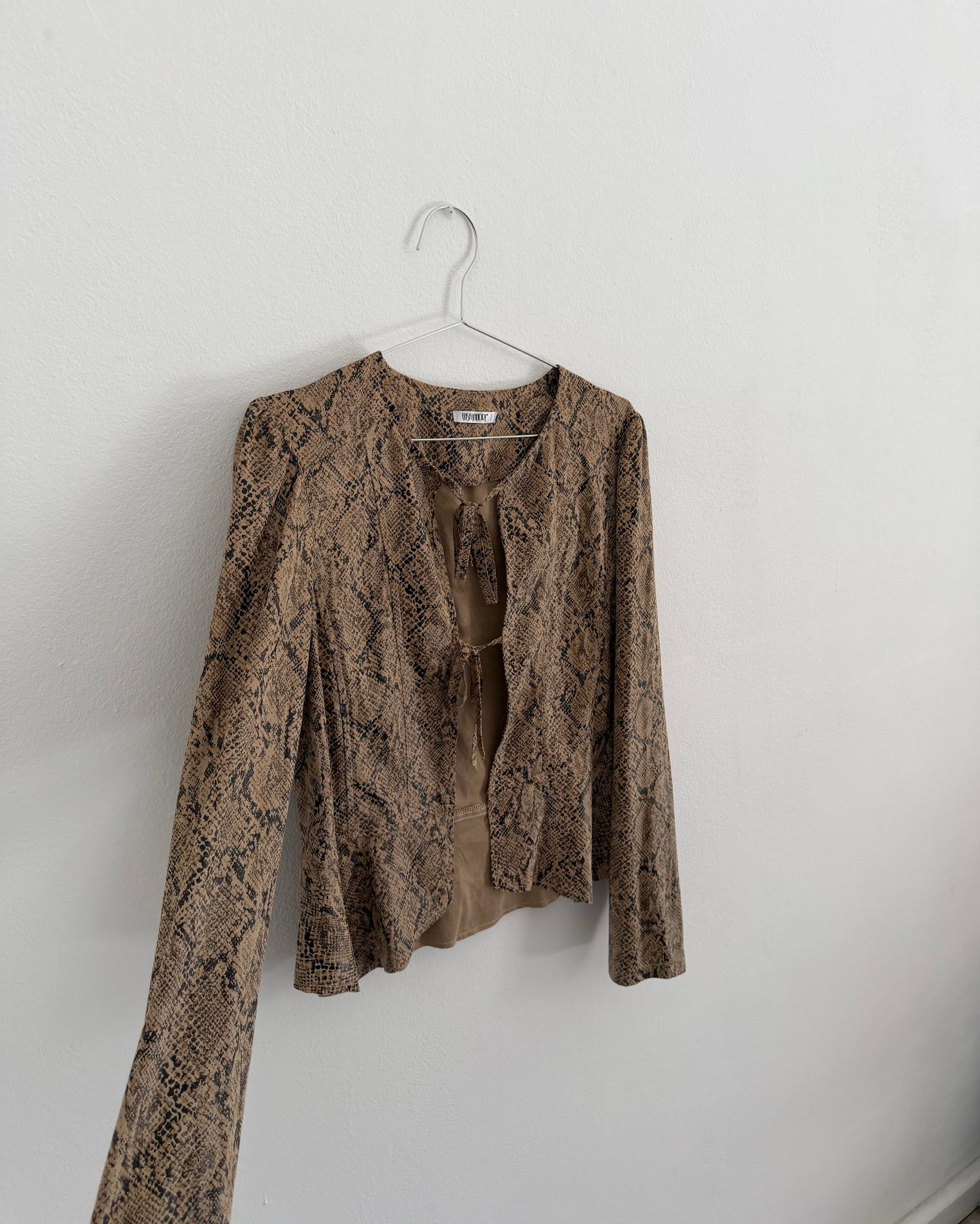 Snakeskin jacket with ties