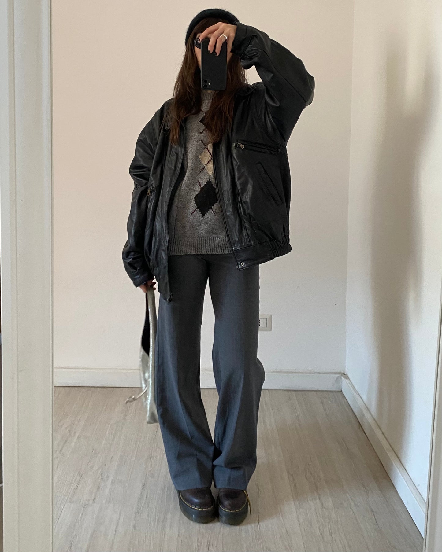 Grey palazzo trousers