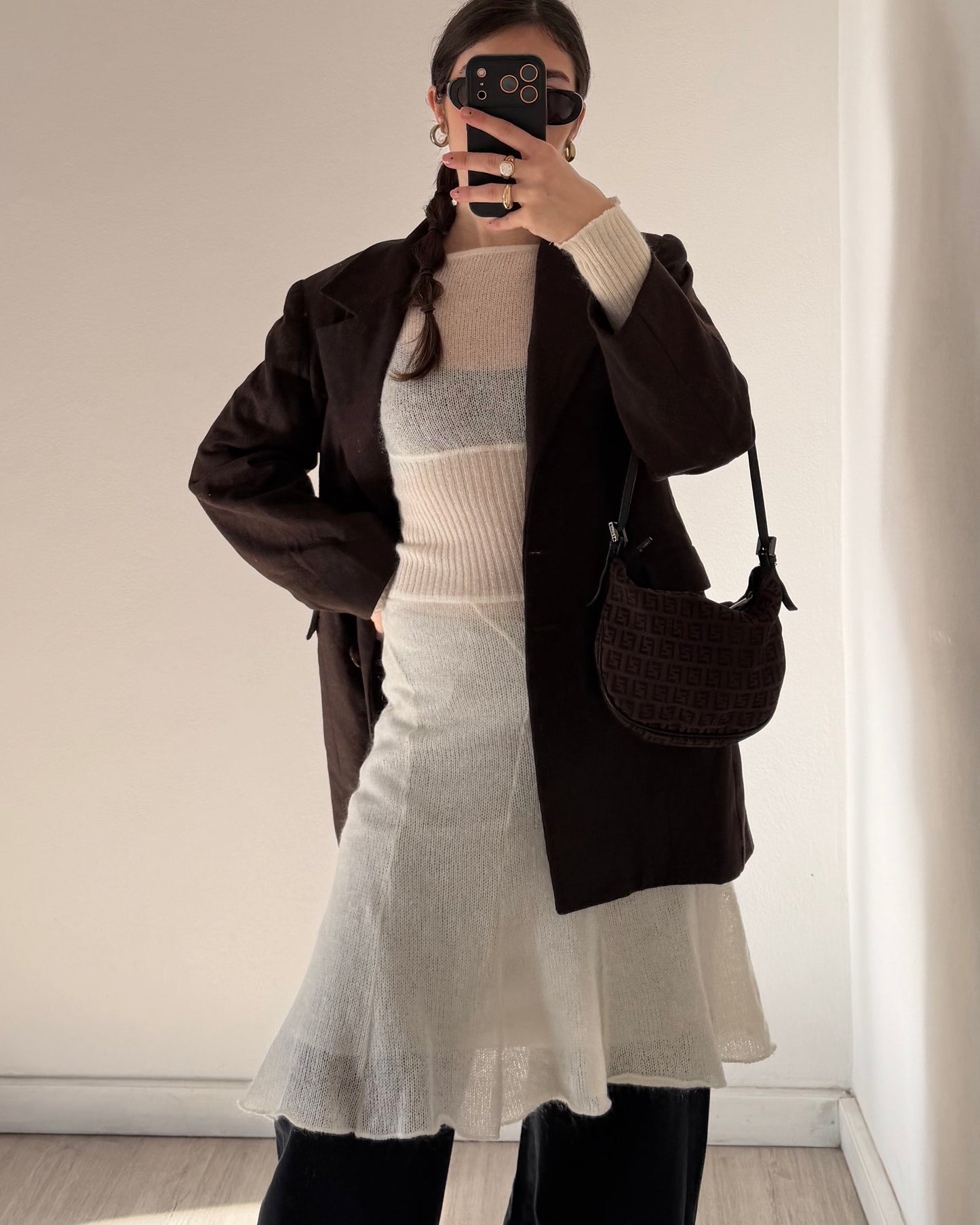 Mohair knit midi dress