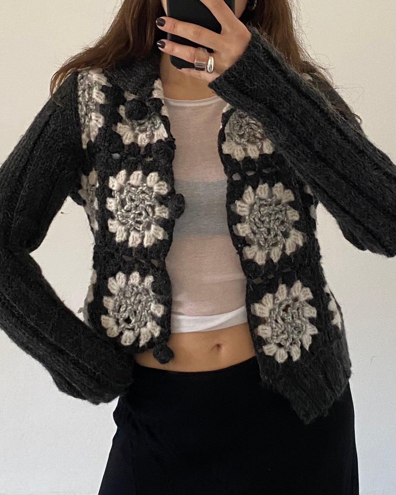 Wool crochet cardigan