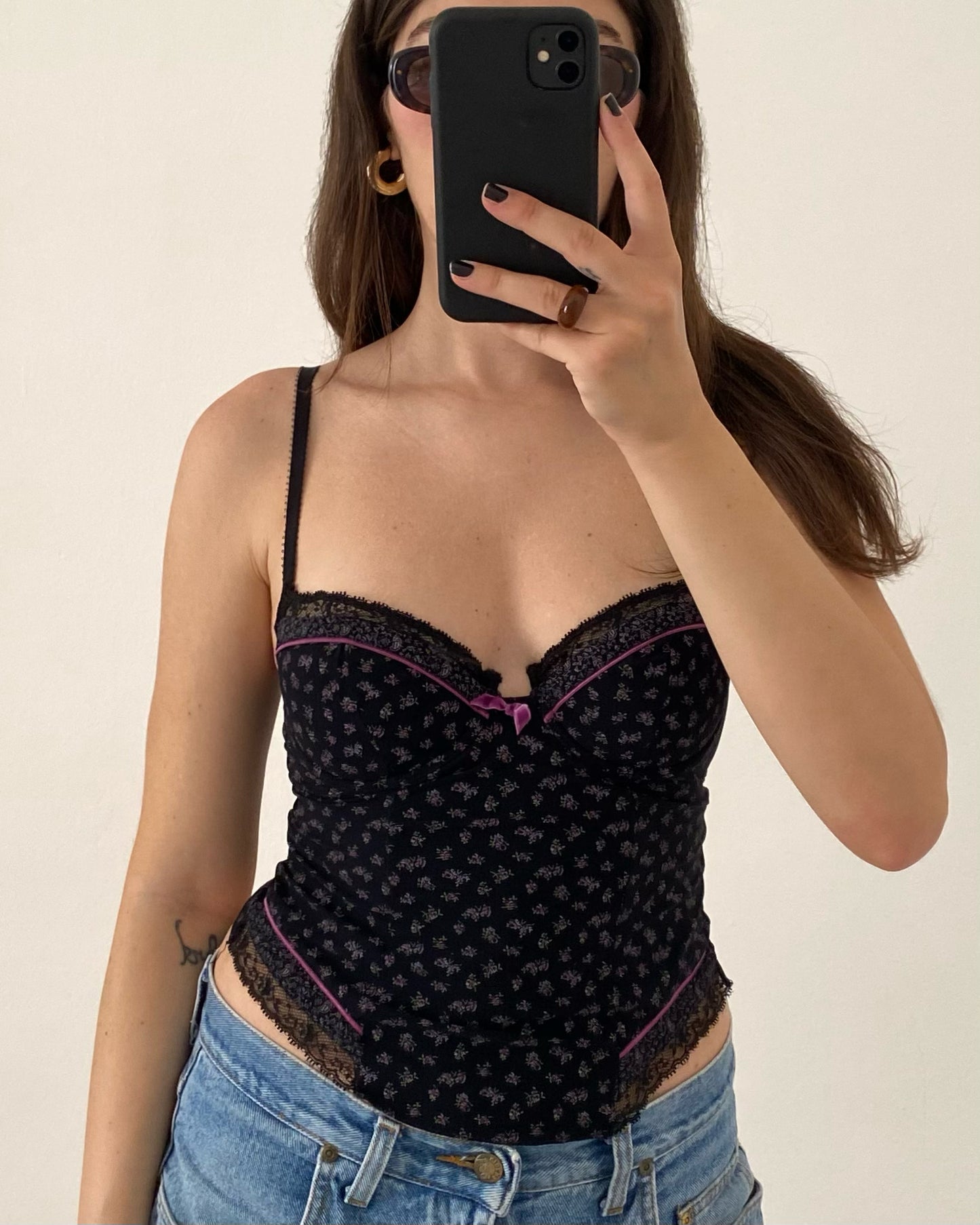 Ditsy floral corset top