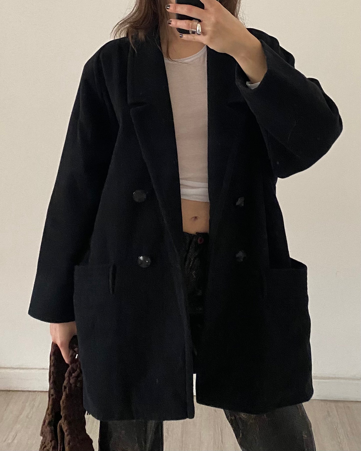 Black wool coat