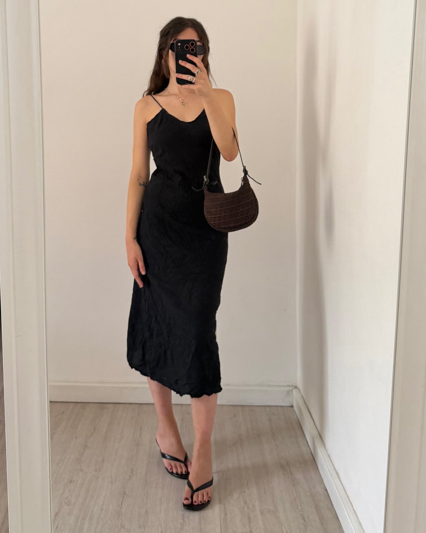 Crinkle minimalist cotton dress