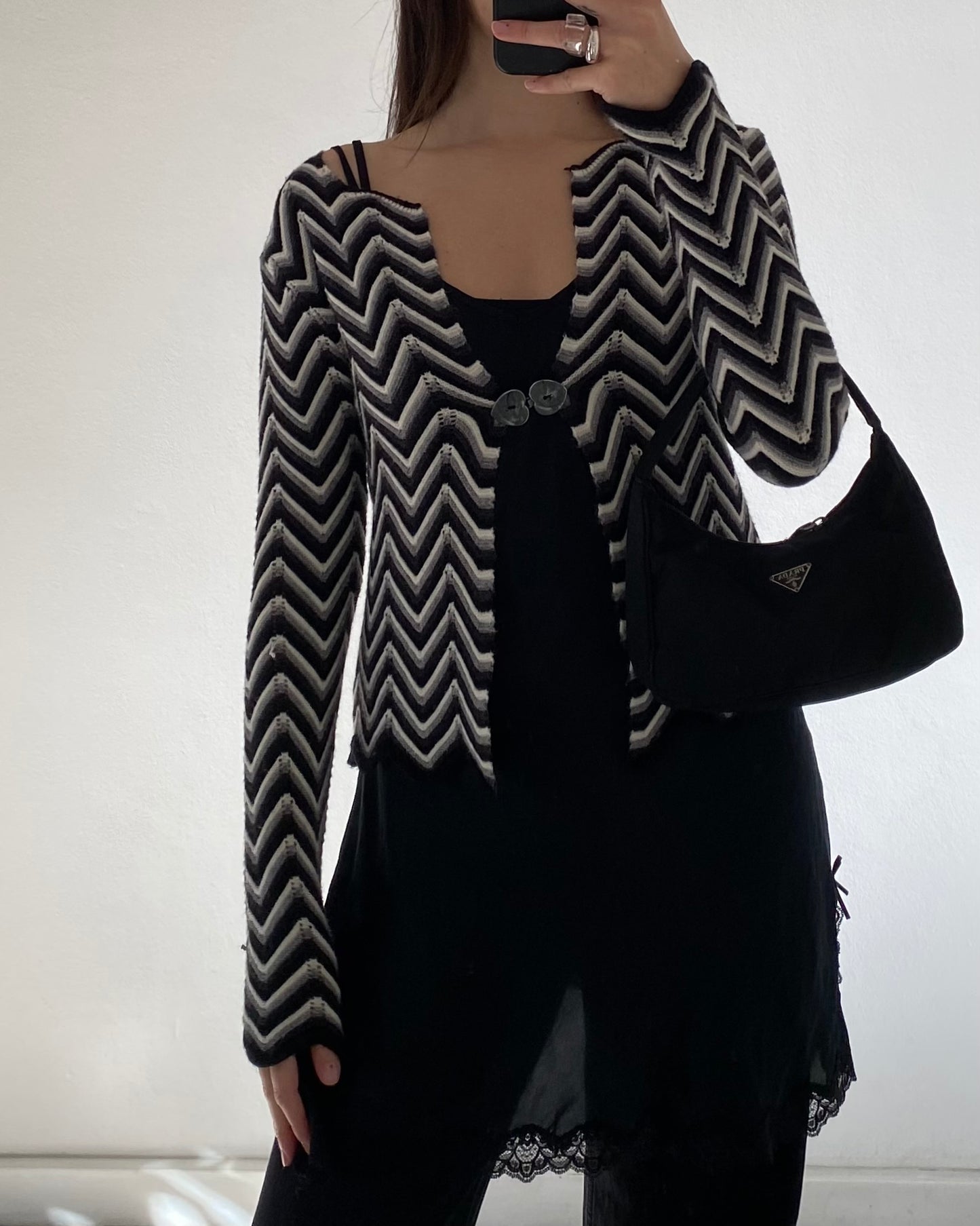Striped knit cardigan