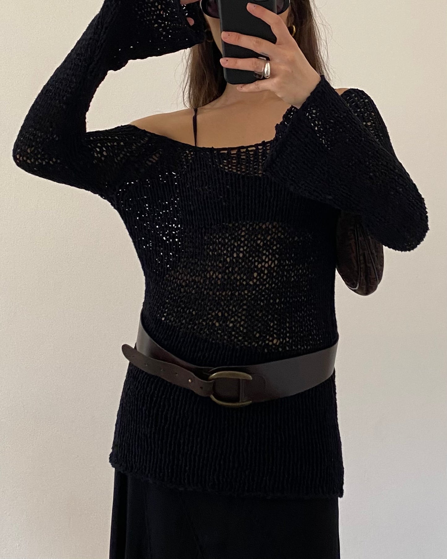 Openwork knitted top