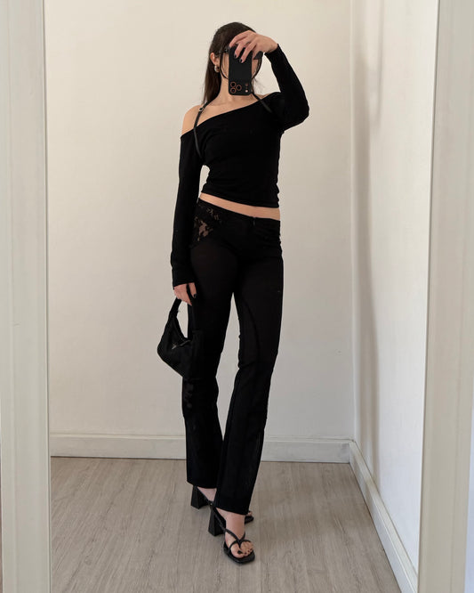 00s sheer lace trousers