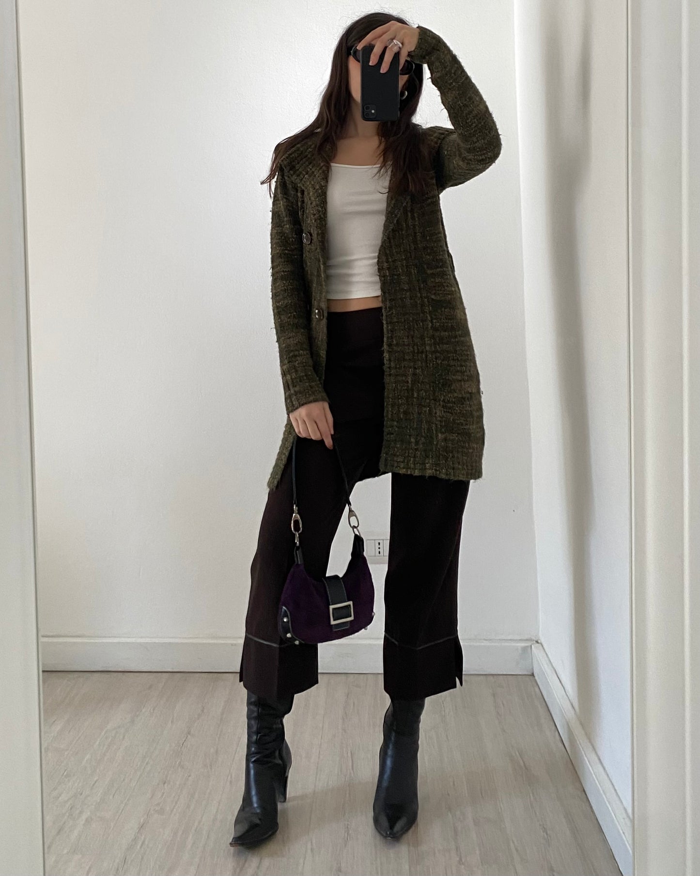 00s brown capri trousers