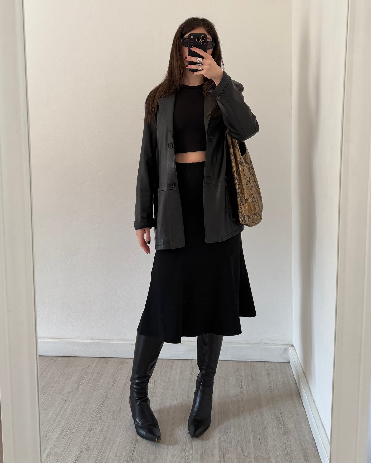 Black midi skirt