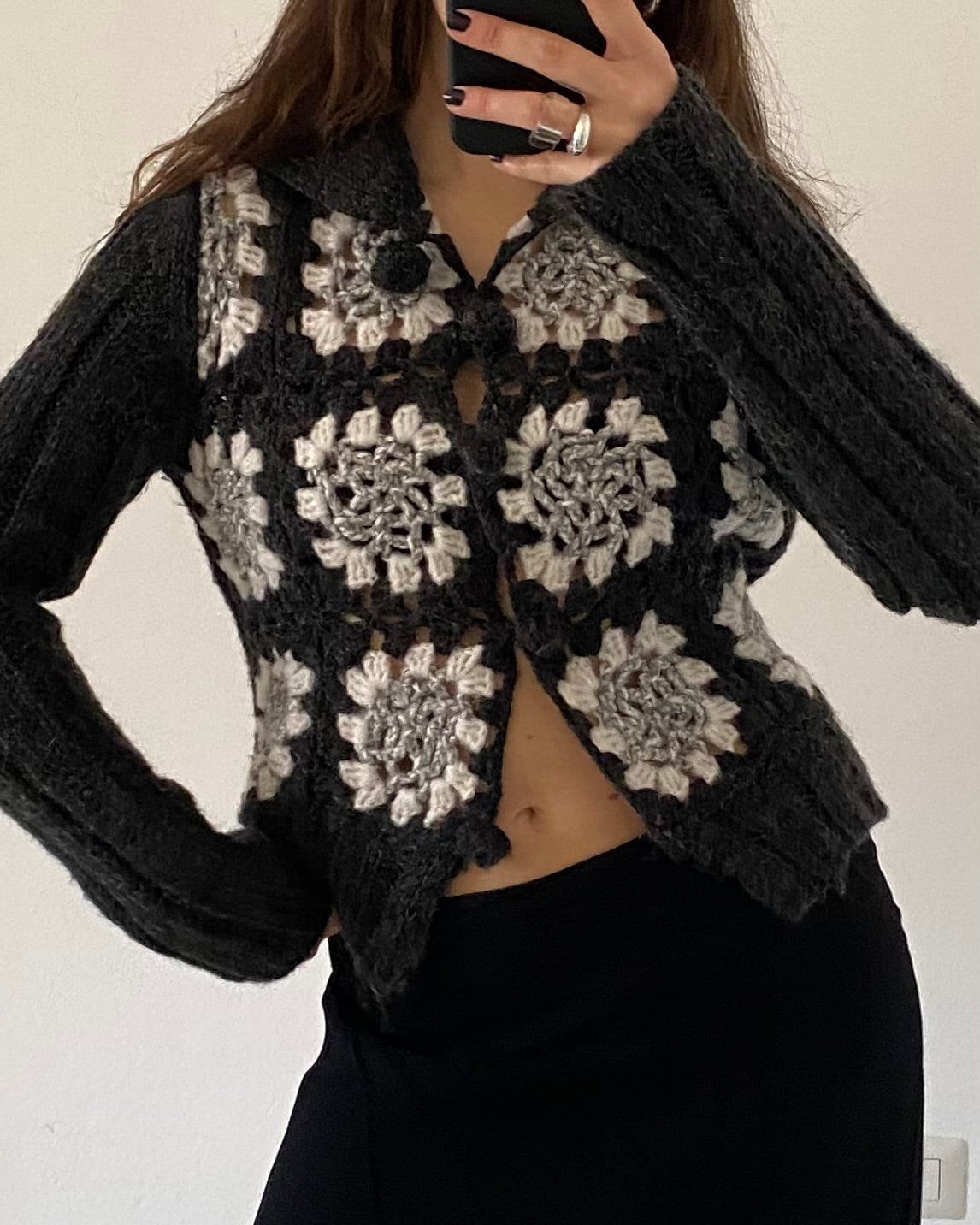 Wool crochet cardigan