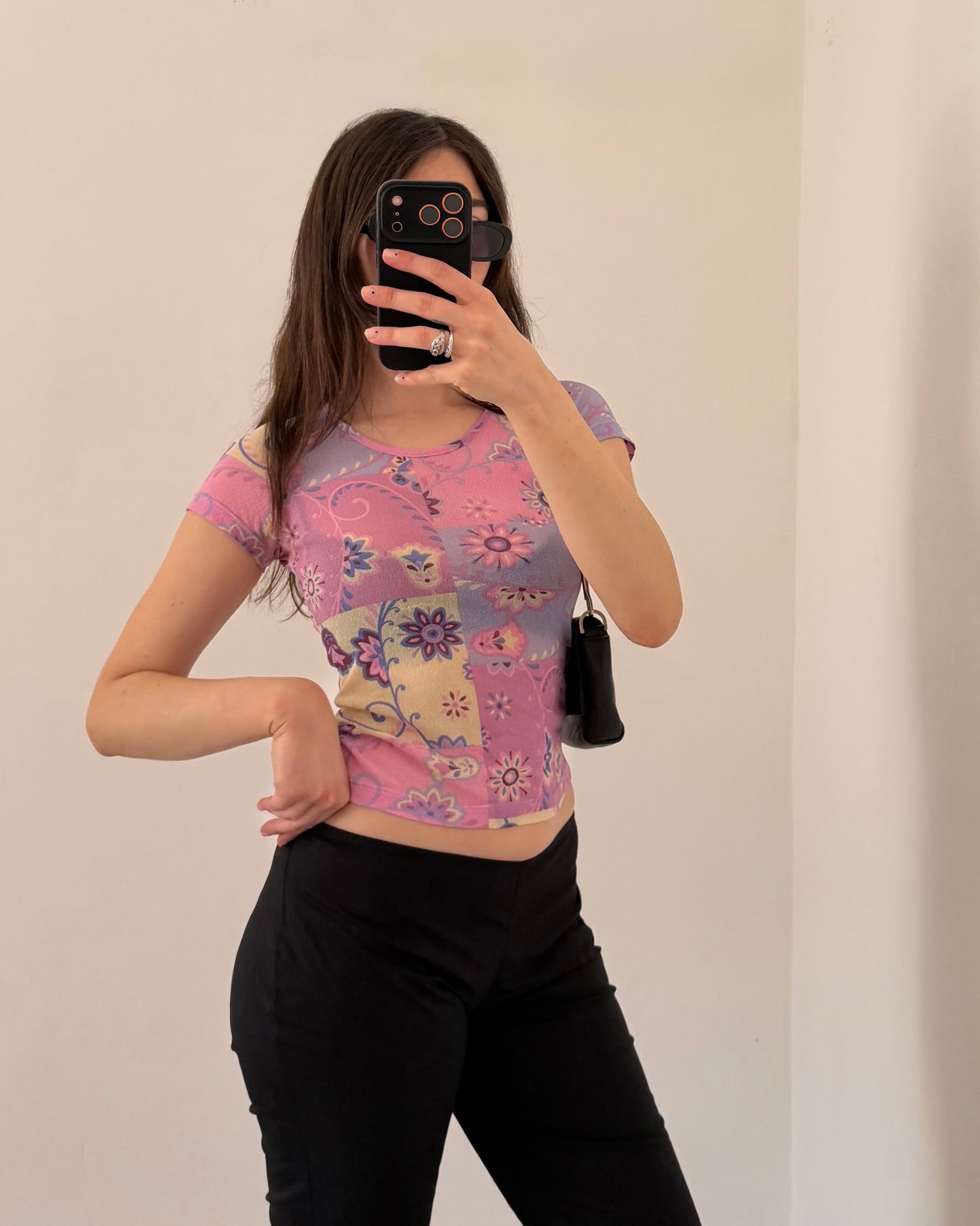 00s sheer printed top