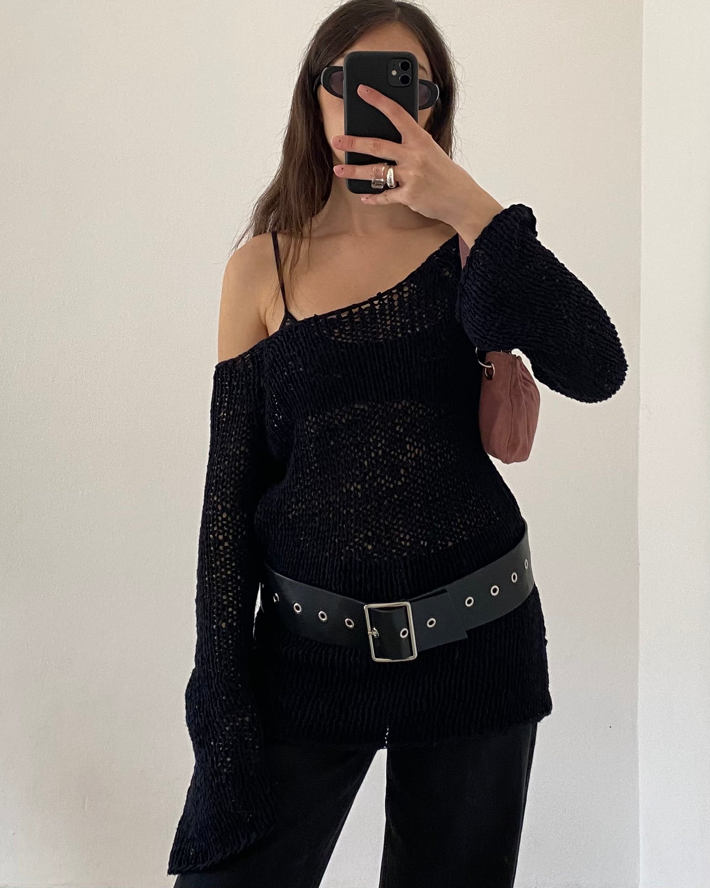 Openwork knitted top