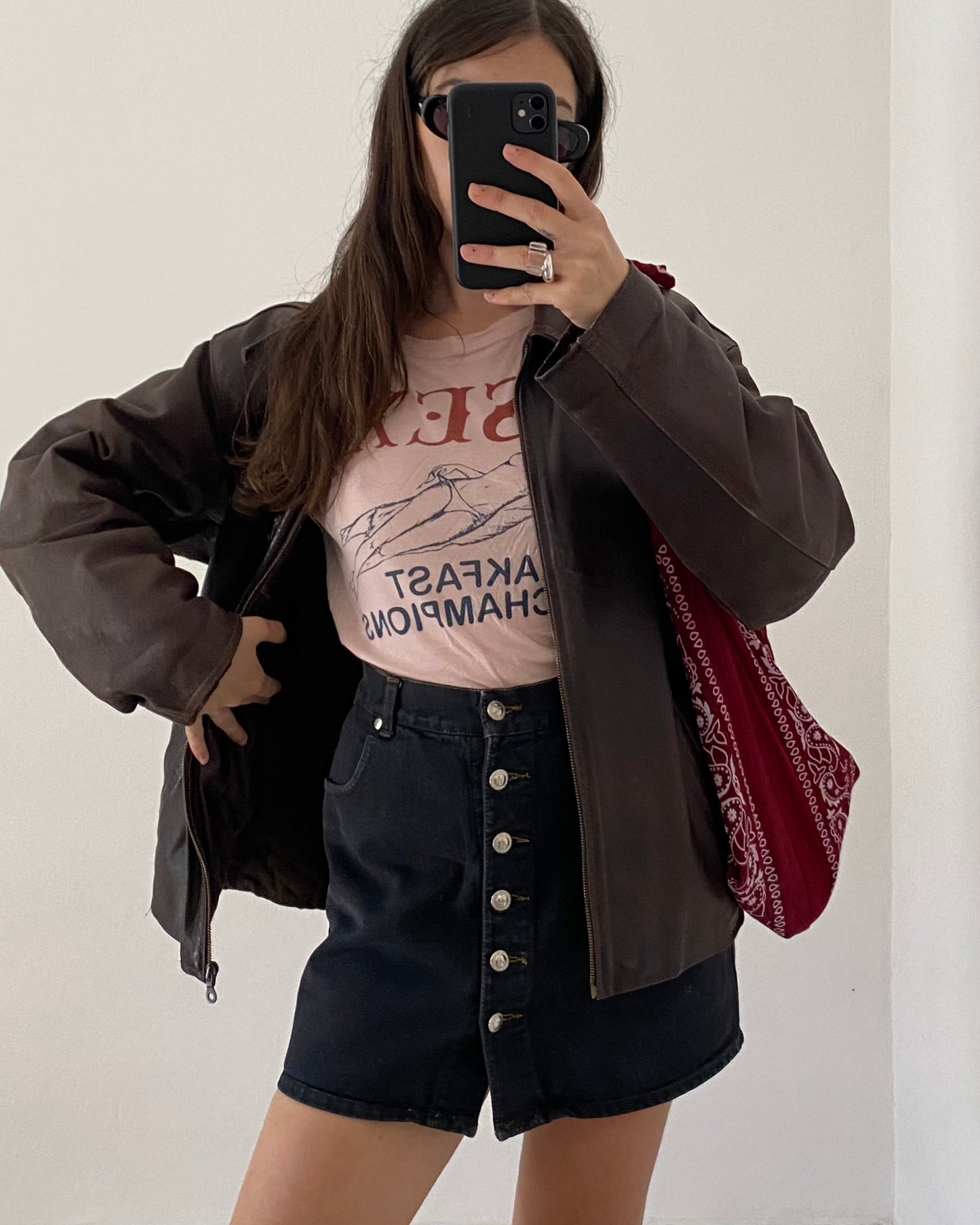 00s buttoned denim skirt