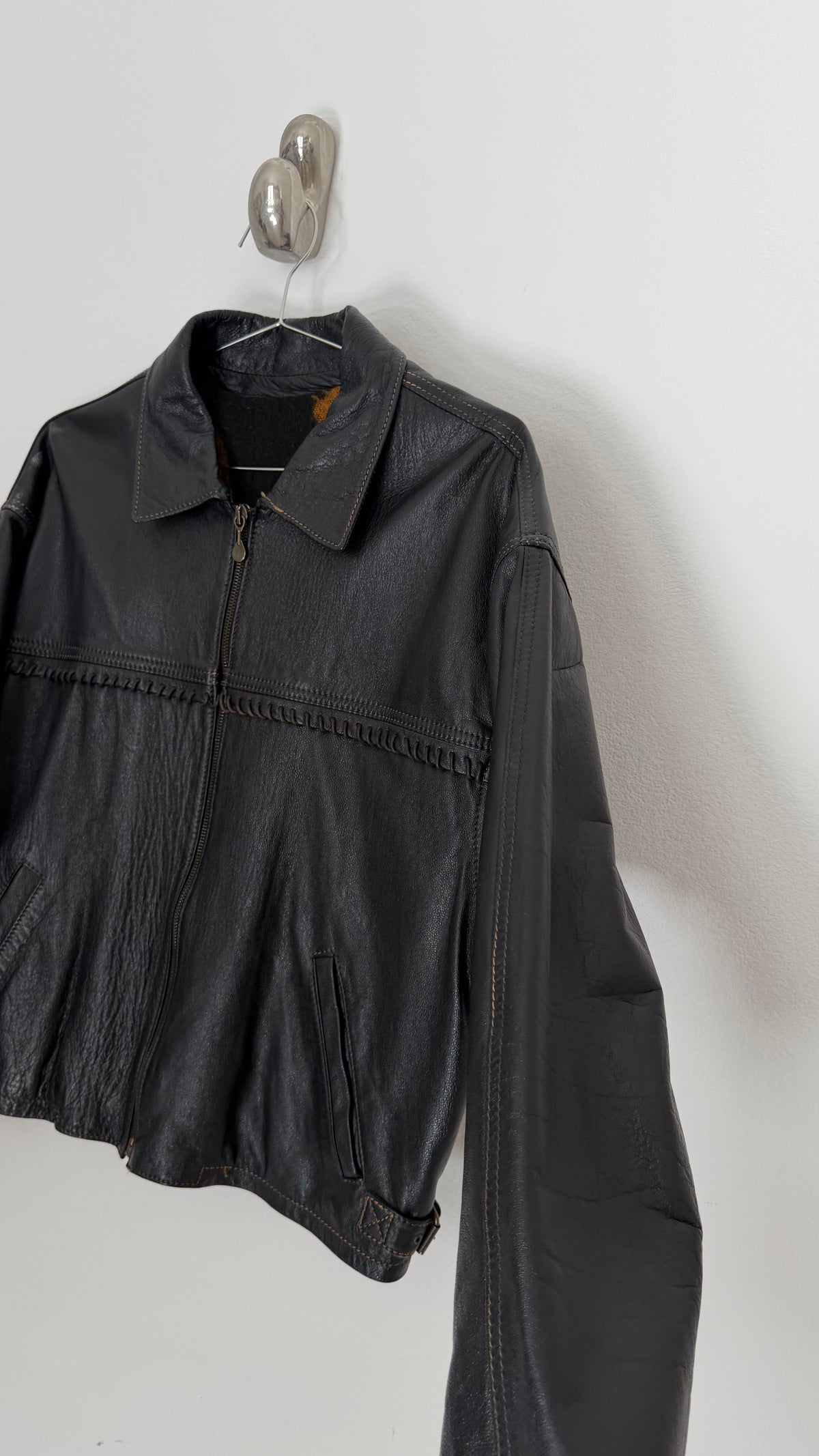90s leather bomber jacket