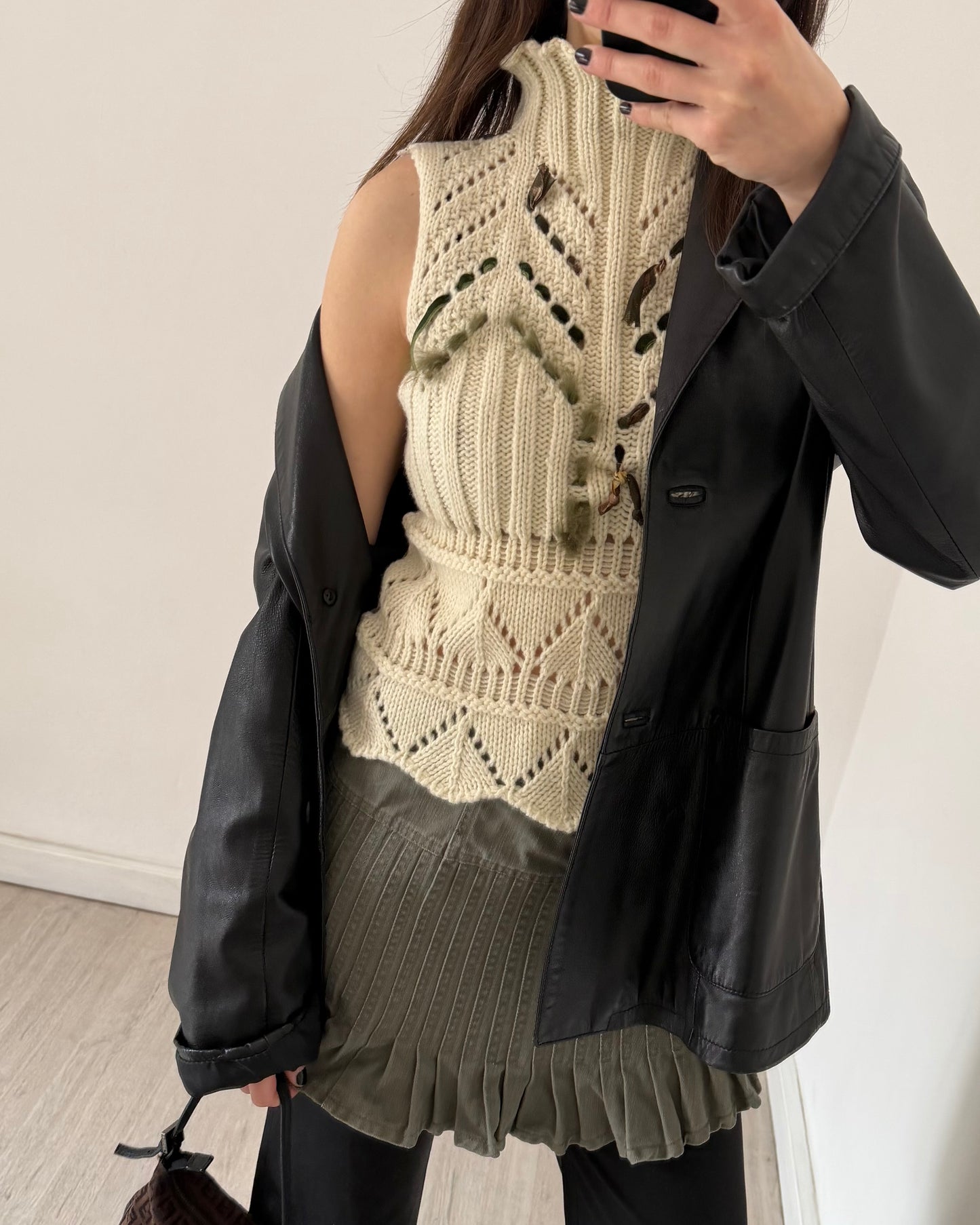 Knit micro mesh top