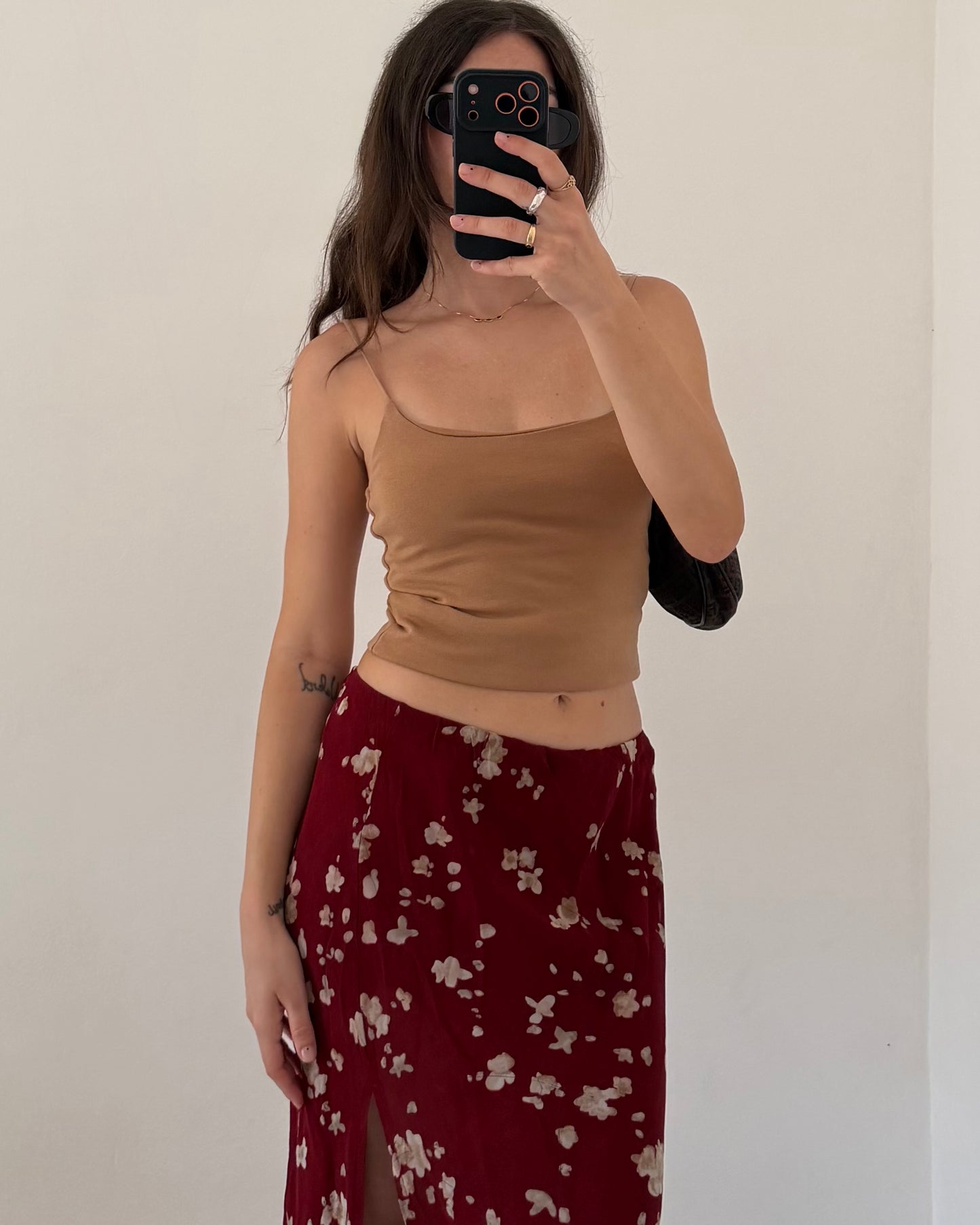 00s Floral midi skirt