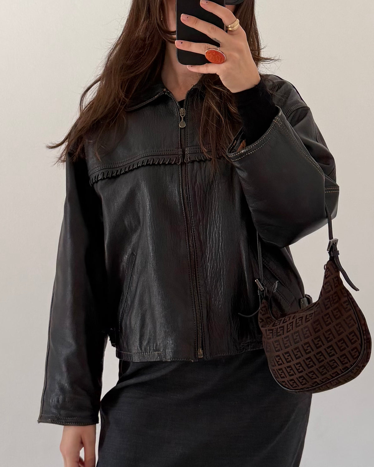 90s leather bomber jacket