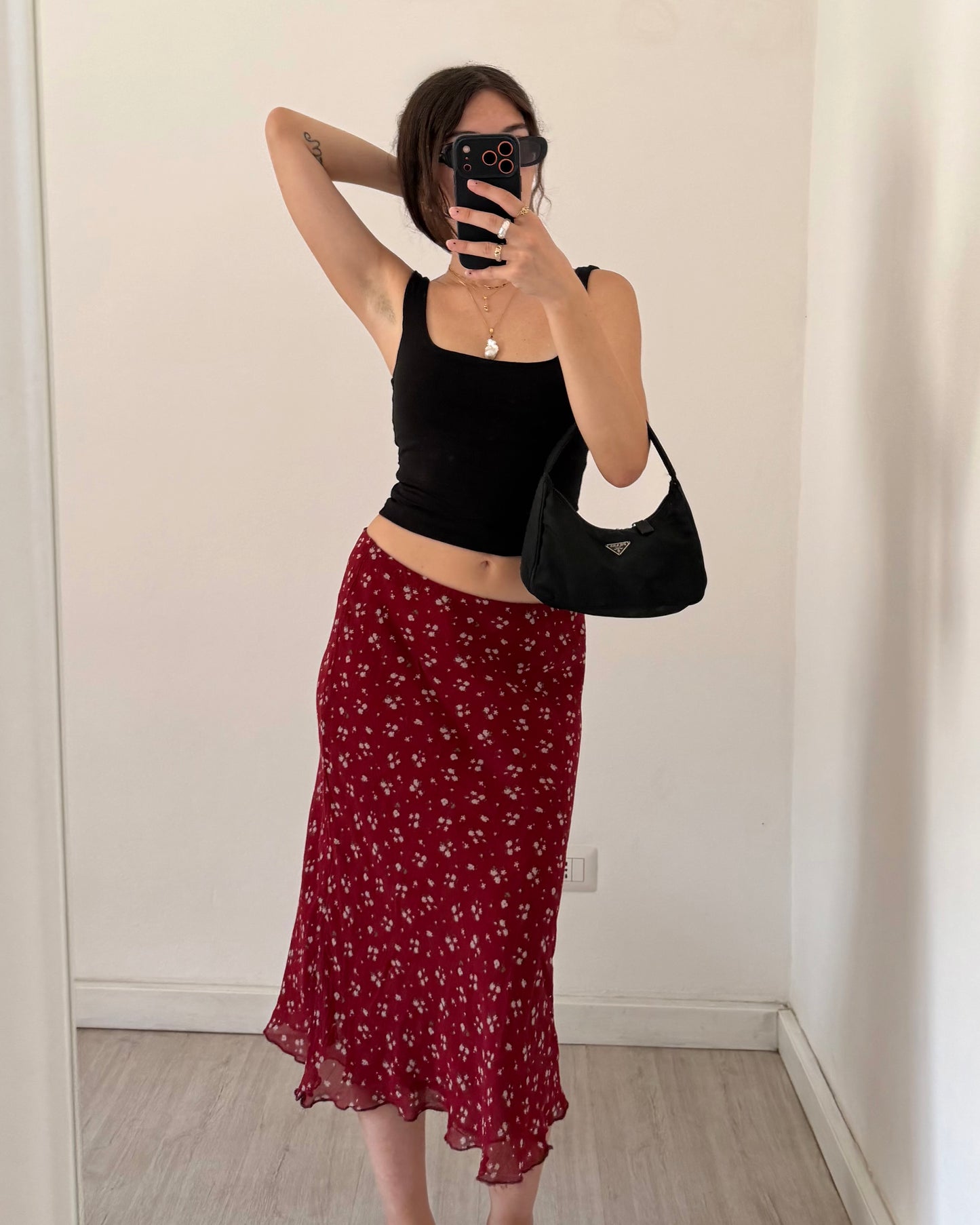 00s floral midi skirt