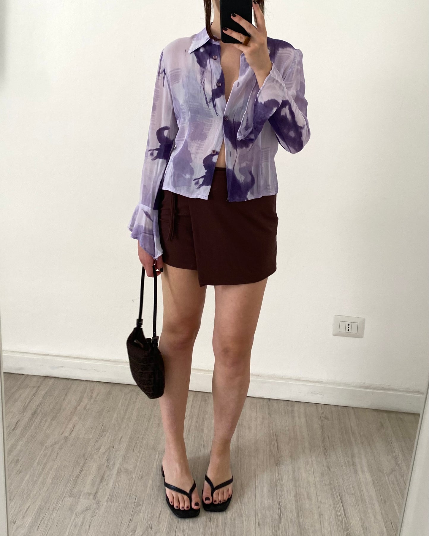 Sheer printed shirt