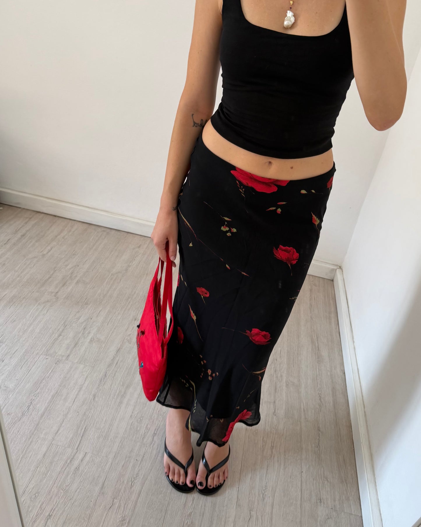 00s longuette floral skirt
