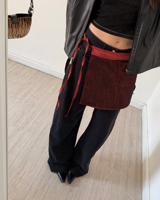 y2k wrap mini skirt