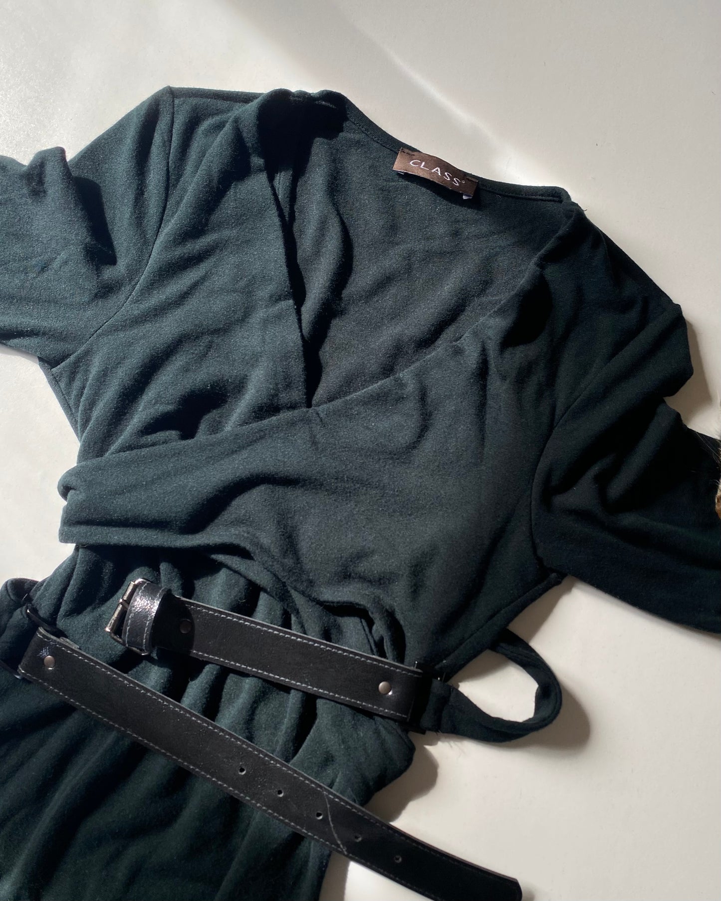 00s belted midi dress