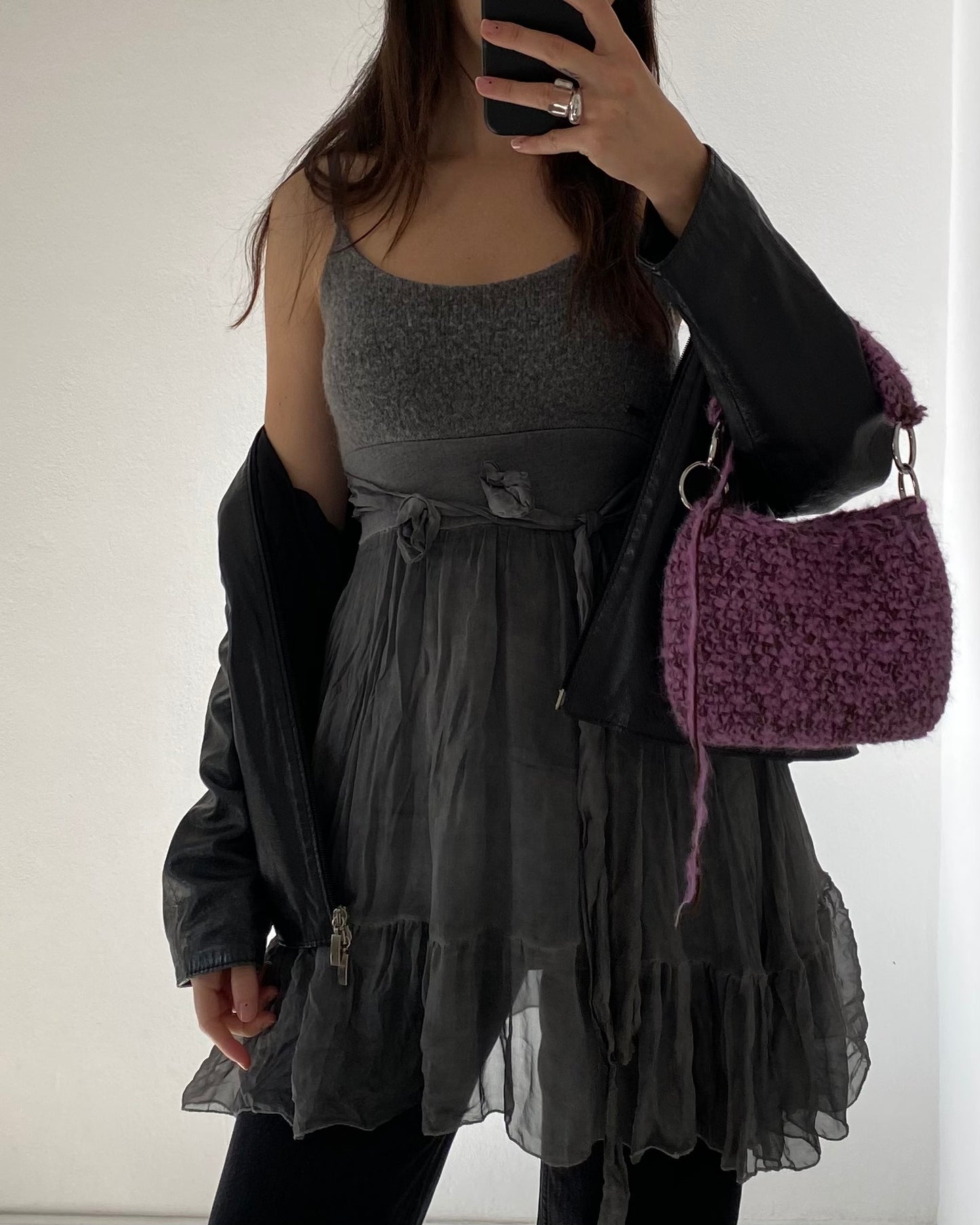 Silk&mohair mini dress