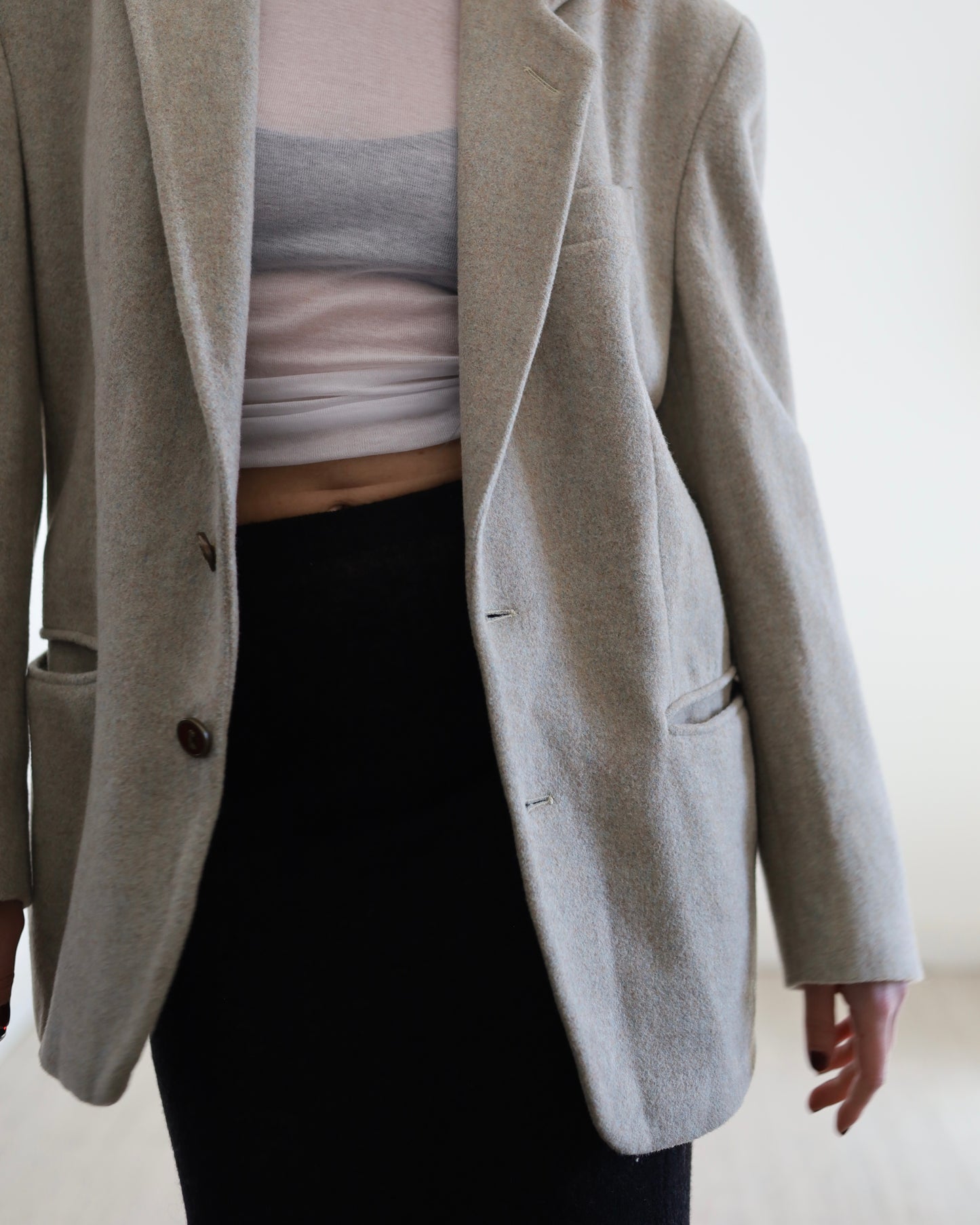 Neutral wool blazer