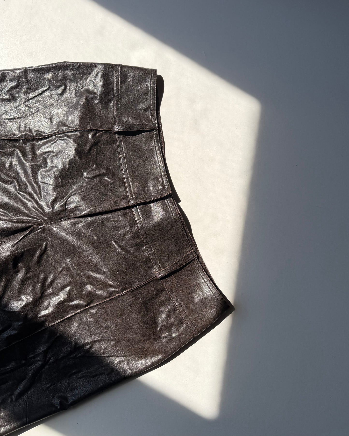 Faux leather brown pants
