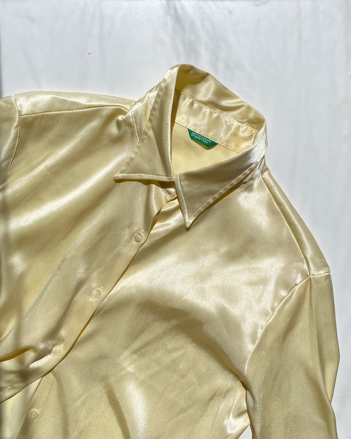 Butter yellow satin shirt