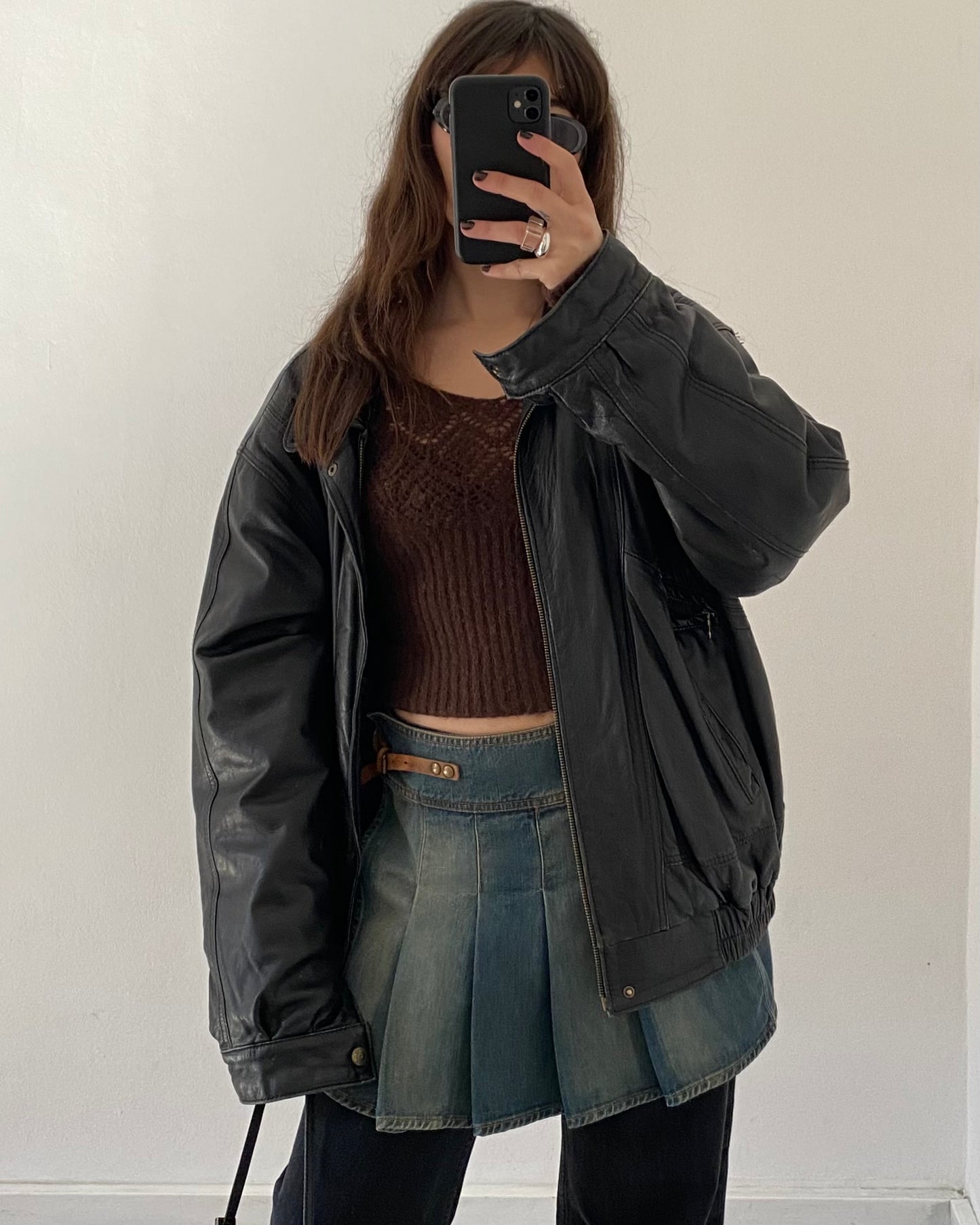 00s pleated denim skirt by Guess