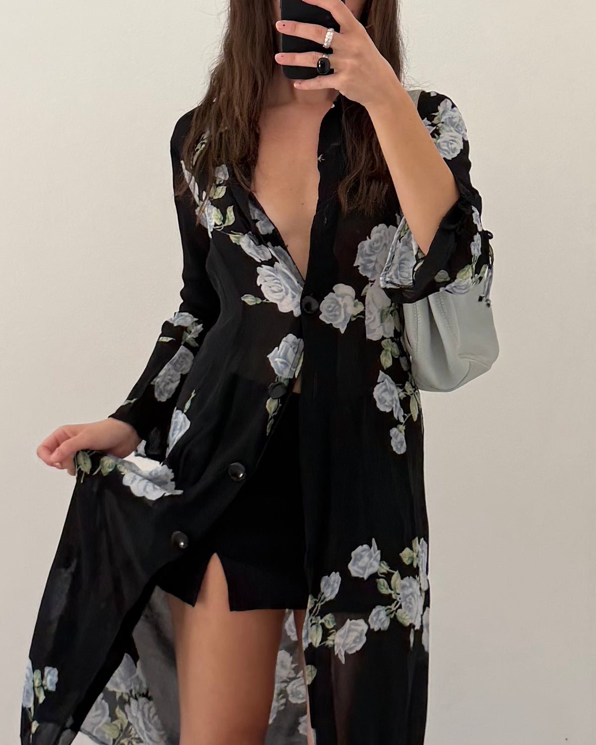 90s sheer cardigan dress