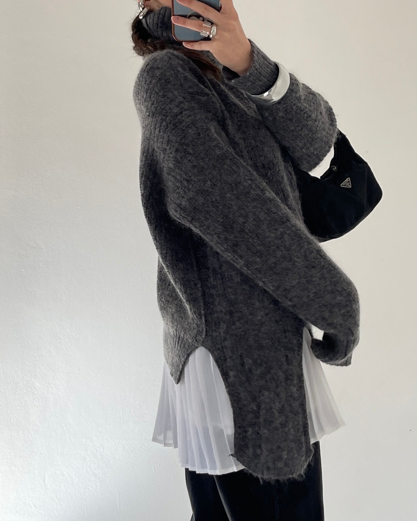 Asymmetric knit sweater