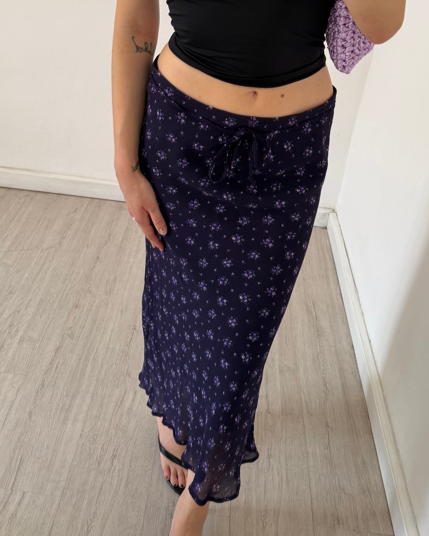 00s ditsy floral longuette skirt