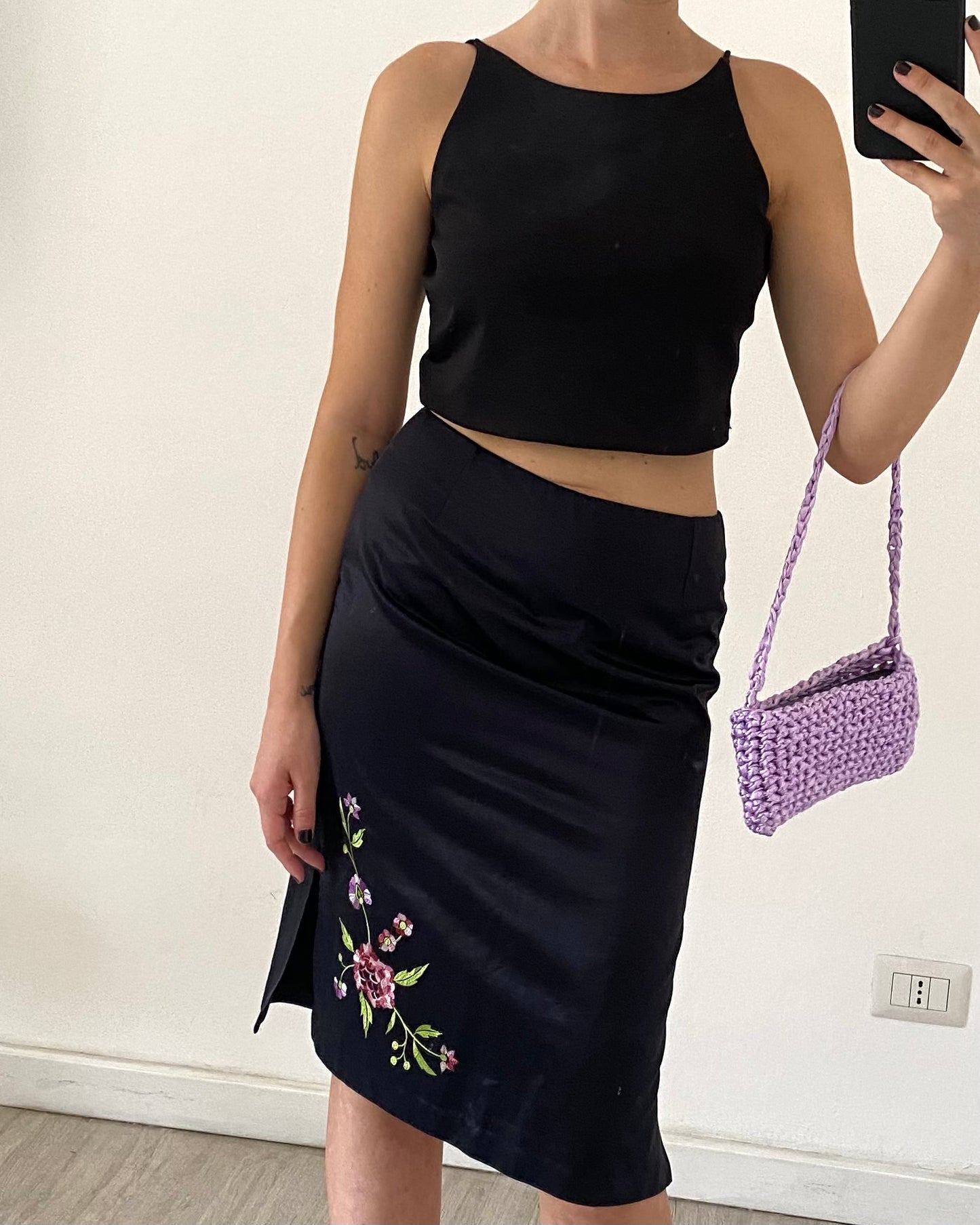 00s satin midi skirt