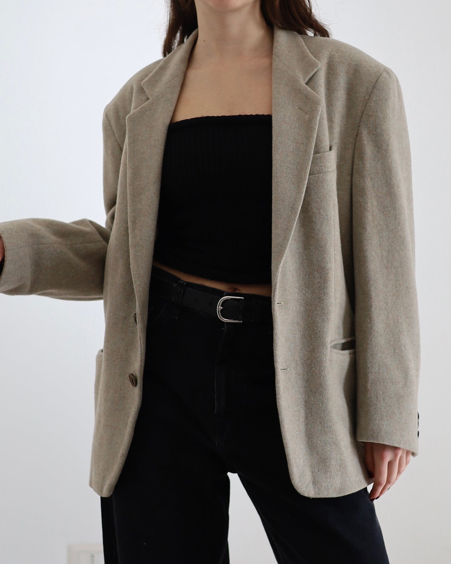 Neutral wool blazer