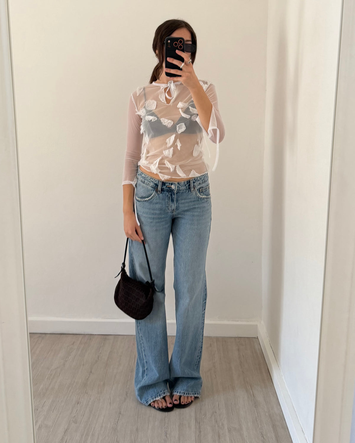 Sheer long sleeves top