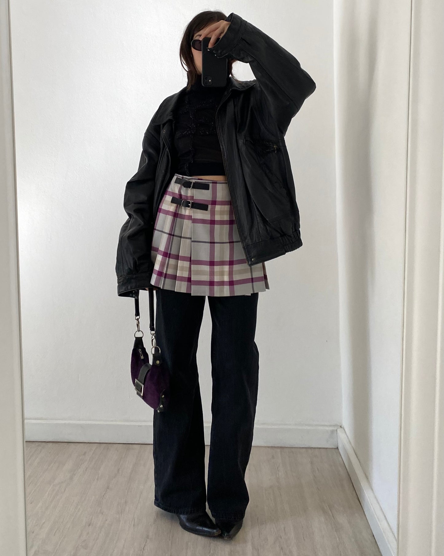 Sheer patchwork turleneck top