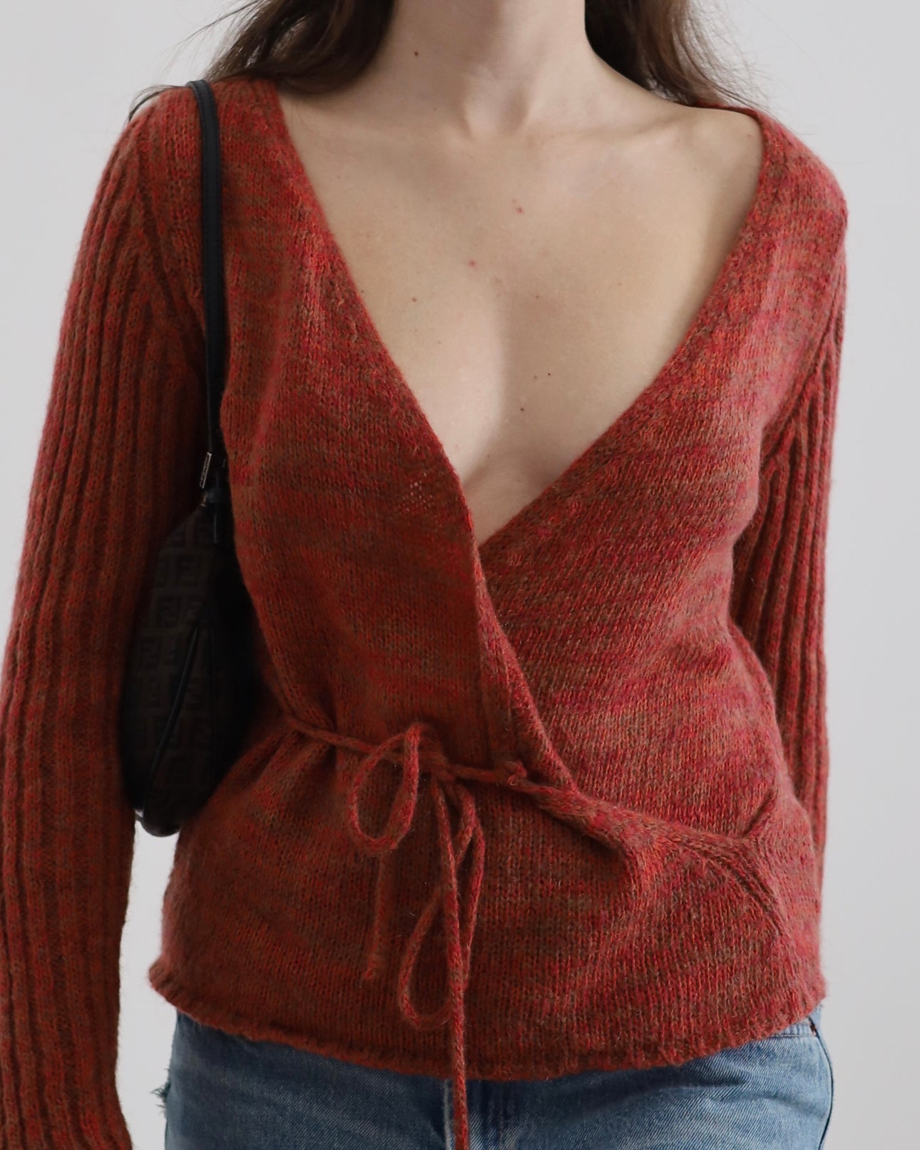 Knit wrap top