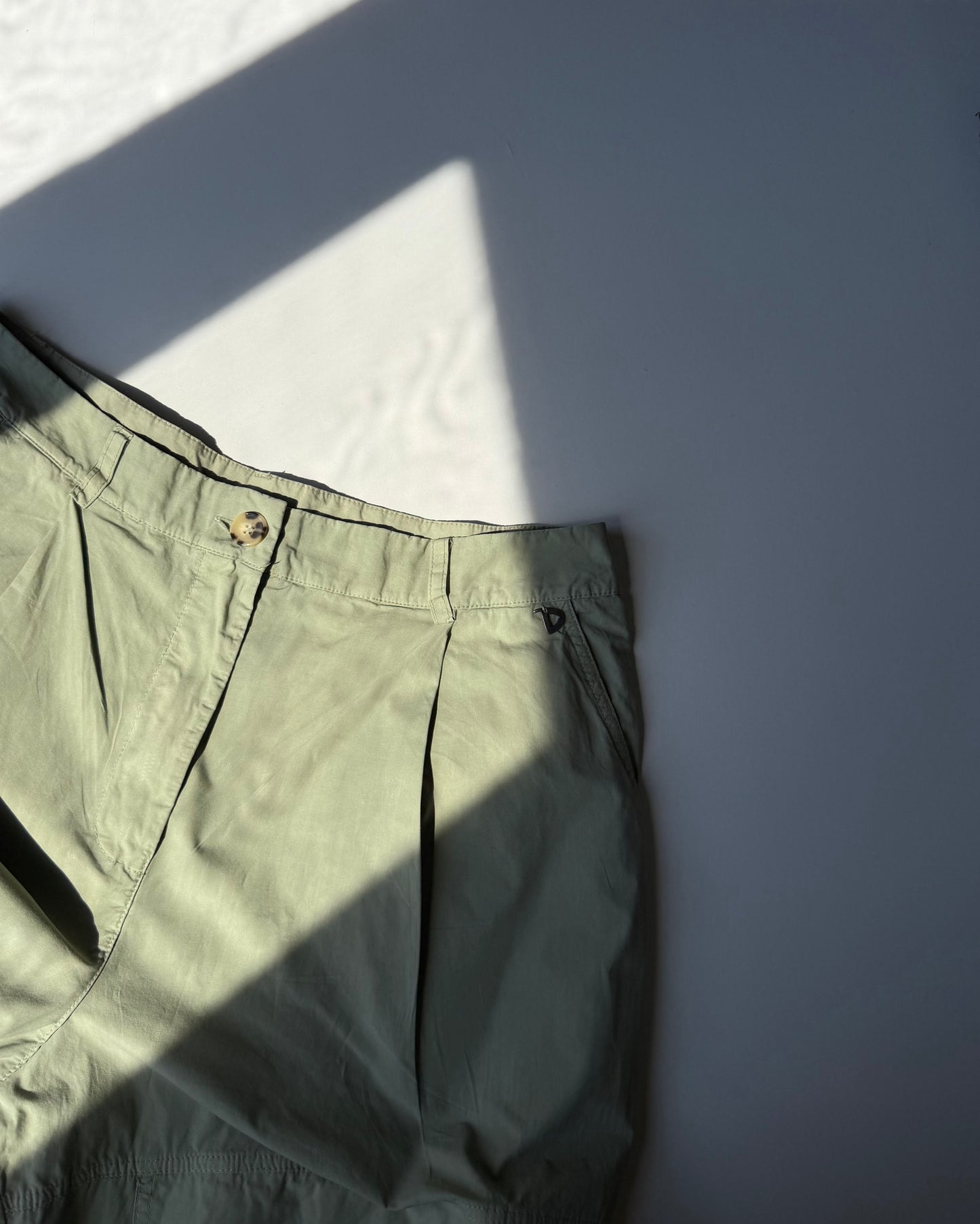 Wide leg cotton trousers