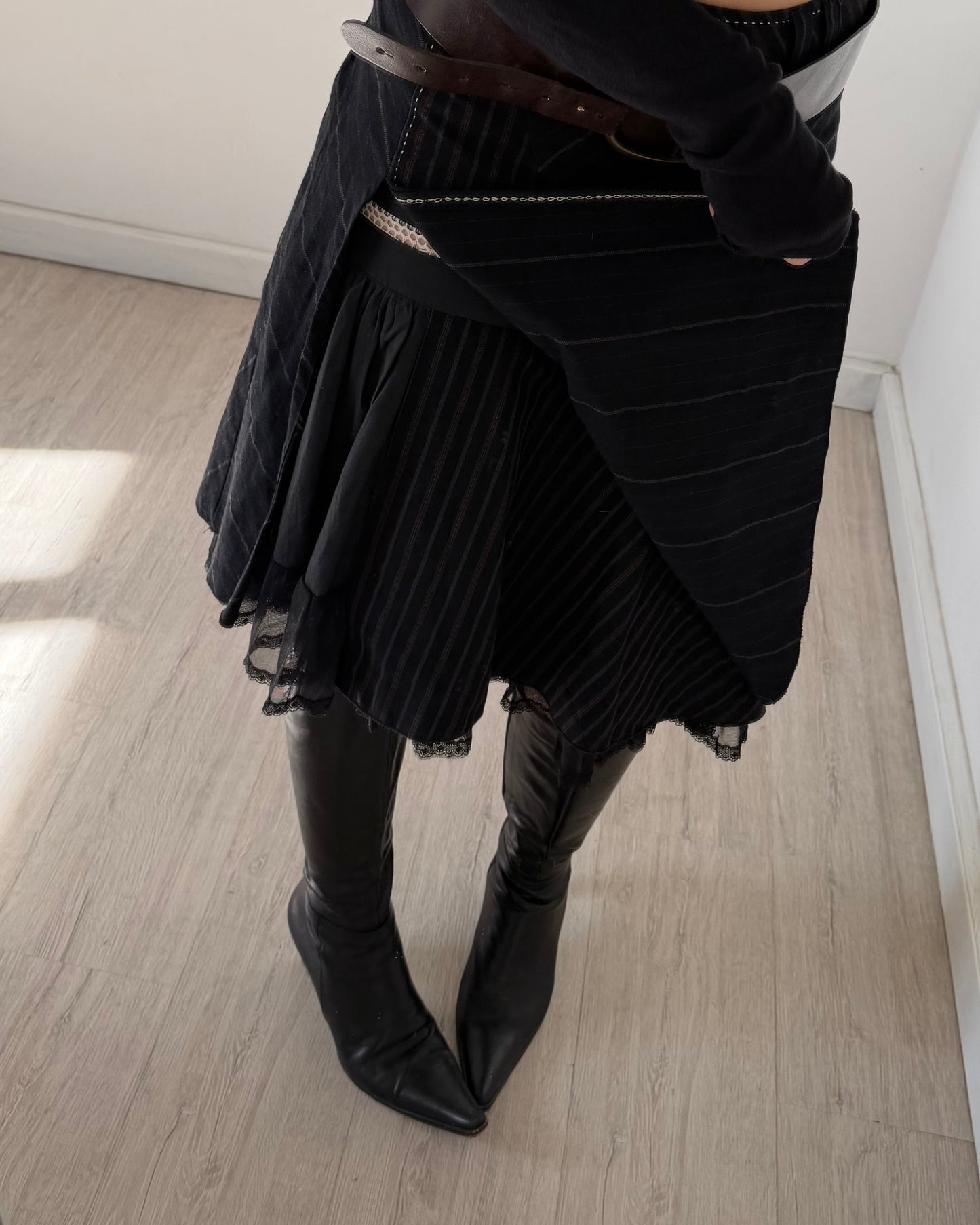 00s midi skirt with layers
