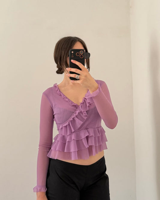 Sheer ruffle top