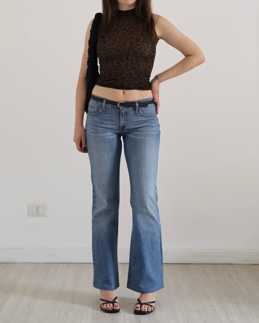 Low rise kick-flare jeans