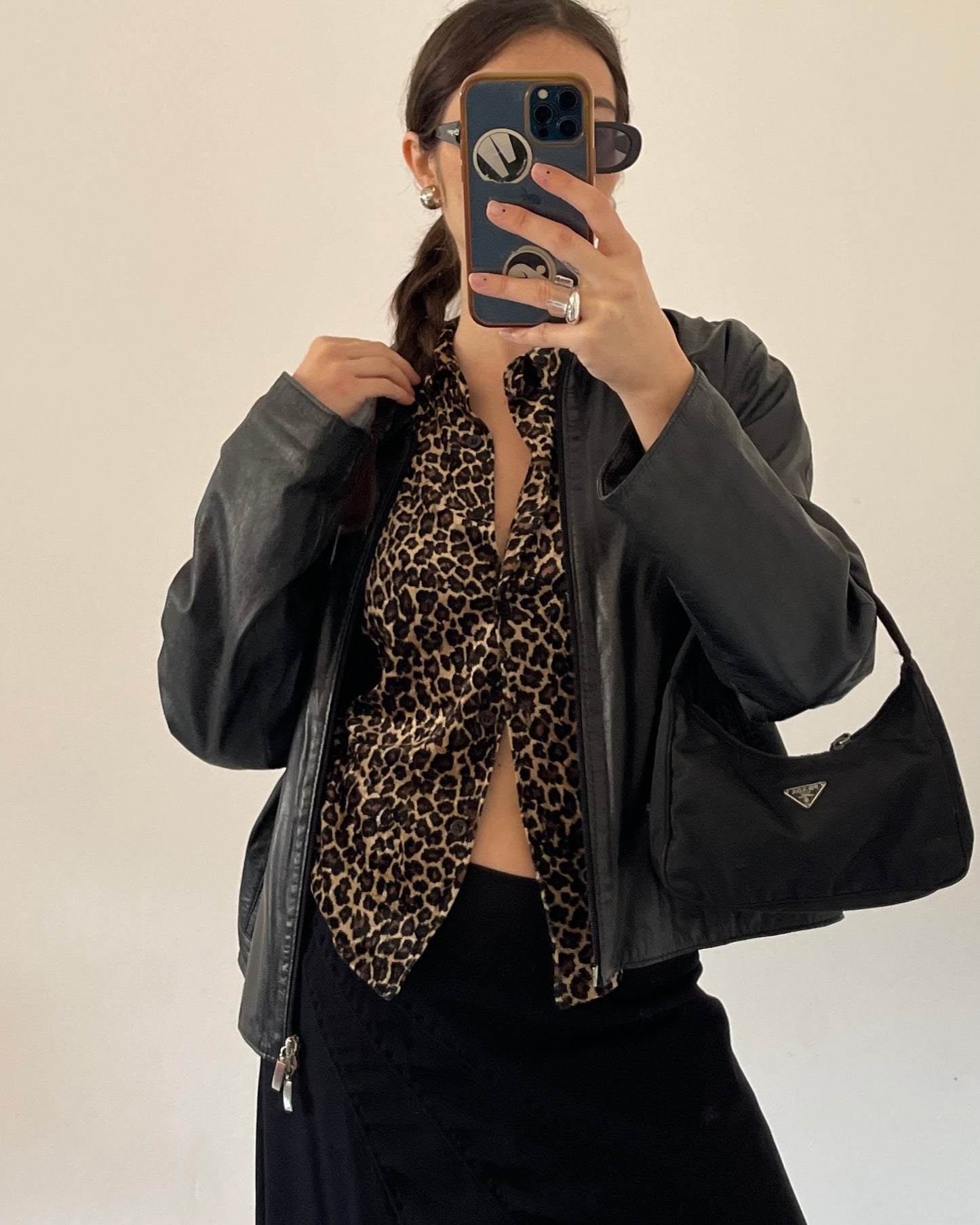 Velvet leopard print shirt